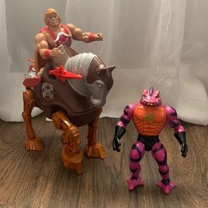 MOTU 1984 HeMan Thunder Punch, 1985 Tung Lashor & 1983 Strider War Horse…